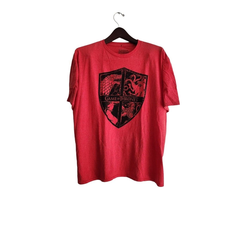 Game Of Thrones T-Shirt Men's Size XL  Red Graphic Short Sleeve Crew Neck‎